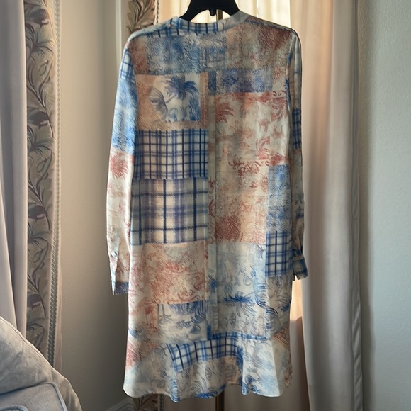 $498 NEW TORY BURCH Silk Patchwork shirt dress 8 - Picture 11 of 14